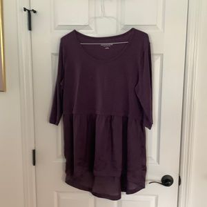 Woman’s soft surroundings 3/4 sleeve top purple size xl